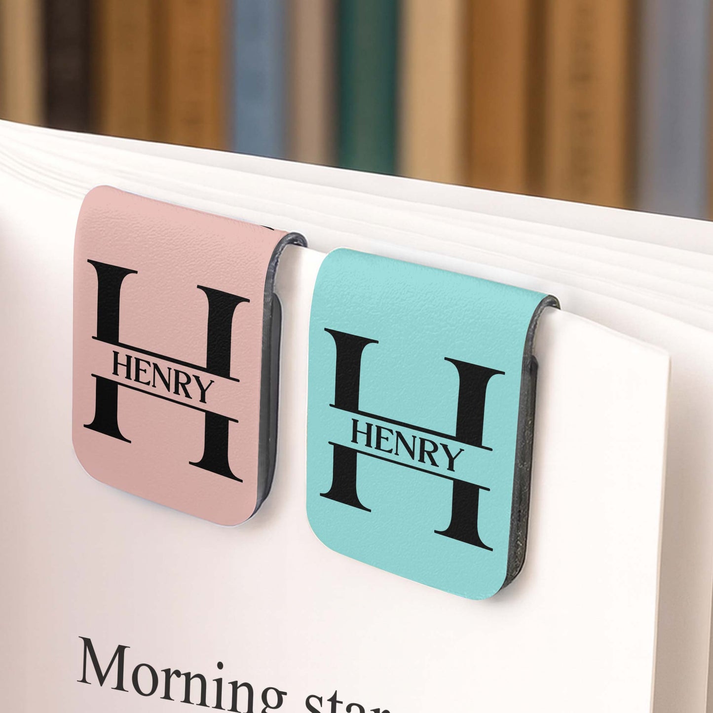 Customizable Leather Bookmark With Letter 'H'