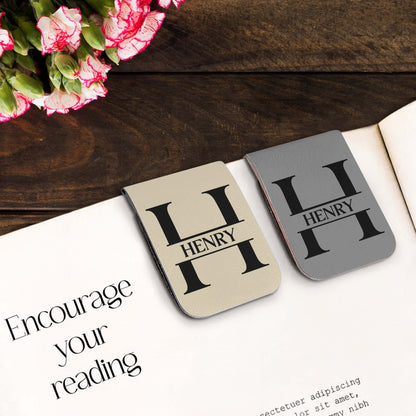 Customizable Leather Bookmark With Letter 'H'