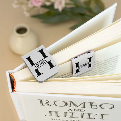 Customizable Leather Bookmark With Letter 'H'