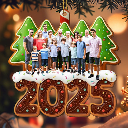 Festive Family Memory Christmas Gingerbread Ornament