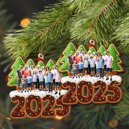Festive Family Memory Christmas Gingerbread Ornament