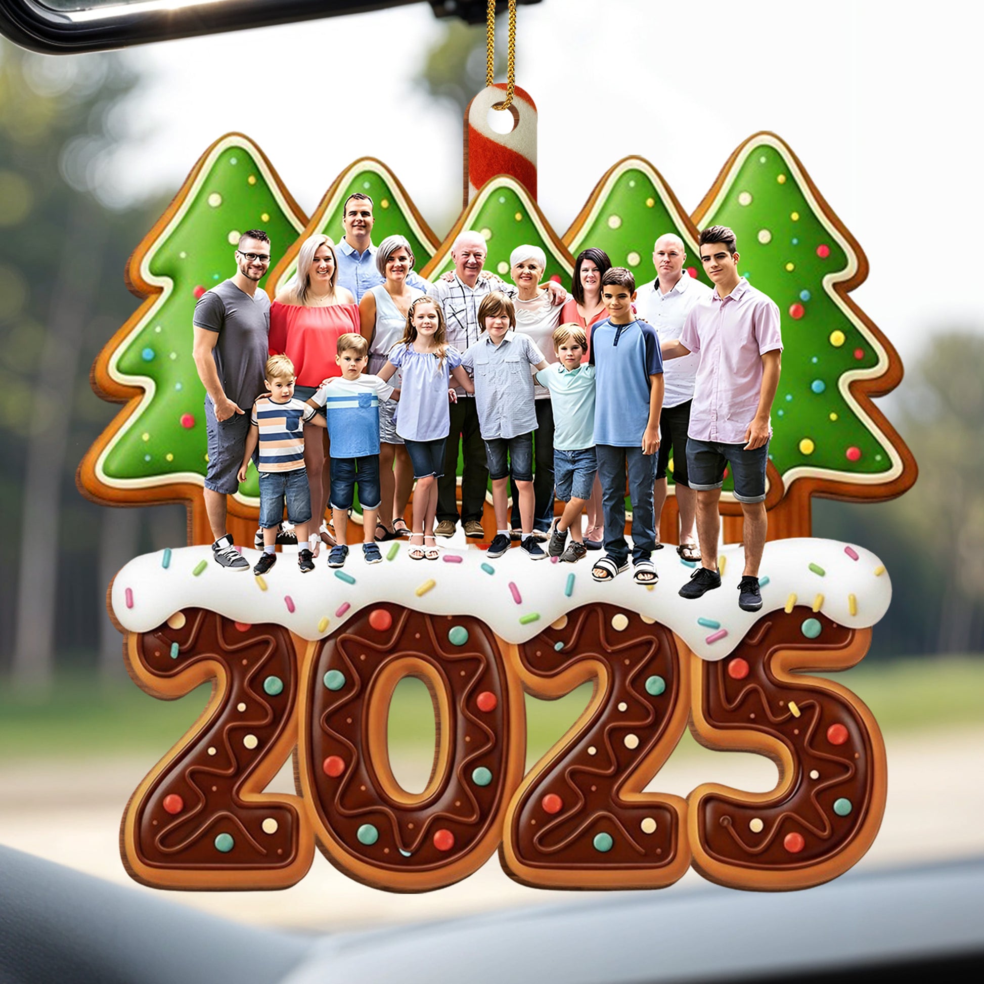 Festive Family Memory Christmas Gingerbread Ornament