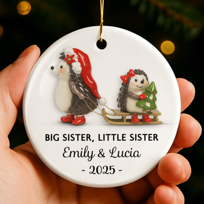 Big Sister Little Sister With Christmas Hedgehogs