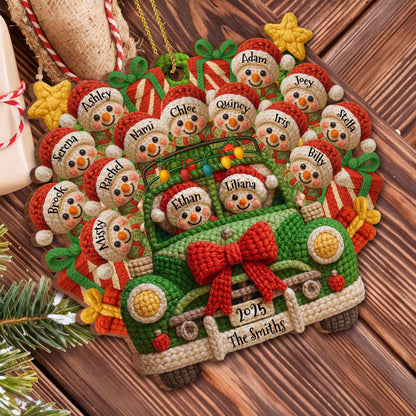 Cozy Christmas Ride With Festive Cheer - Personalized Custom Wood Ornament, Custom Shaped - FAM634_WDO