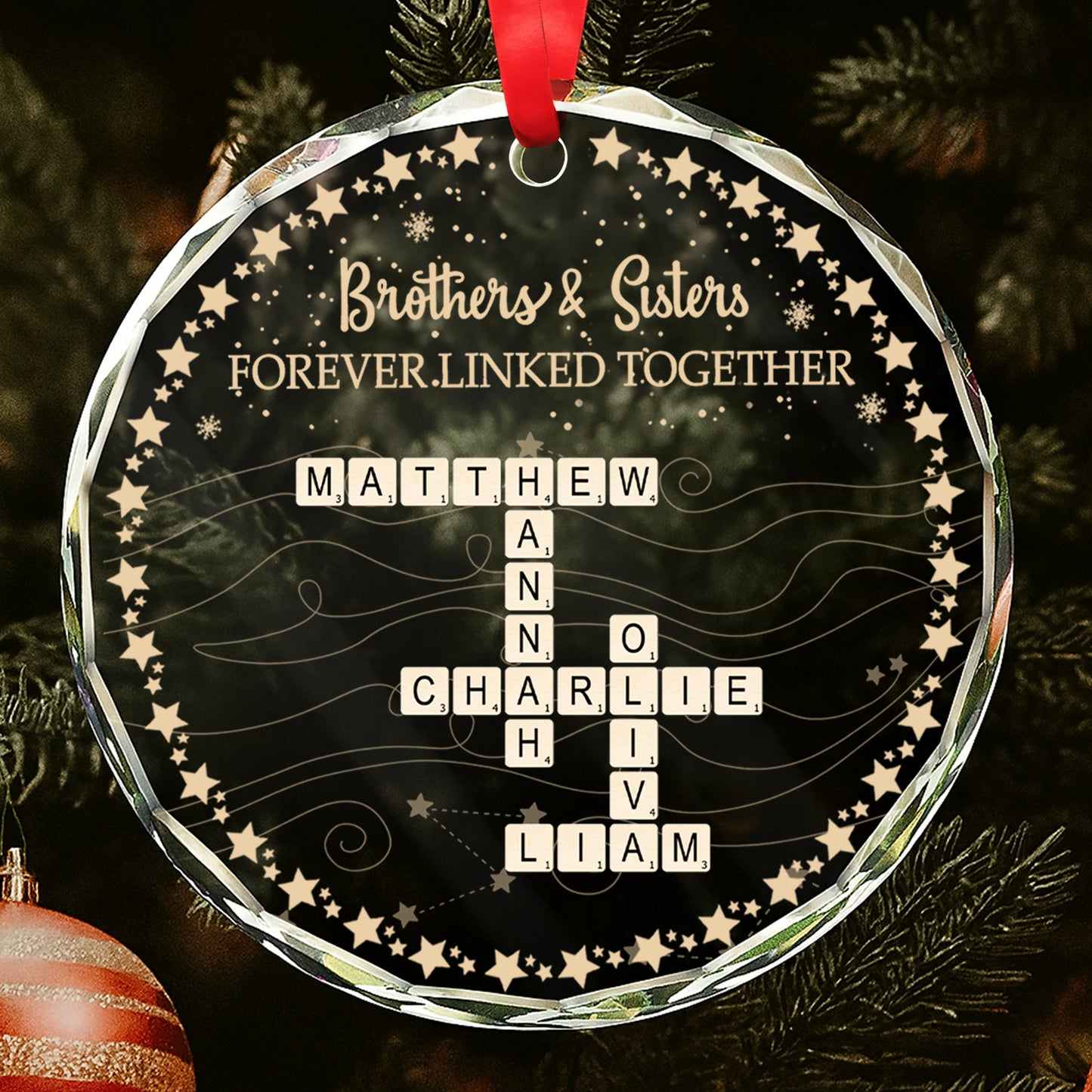 Brothers And Sisters Forever Linked Together With Stars And Waves