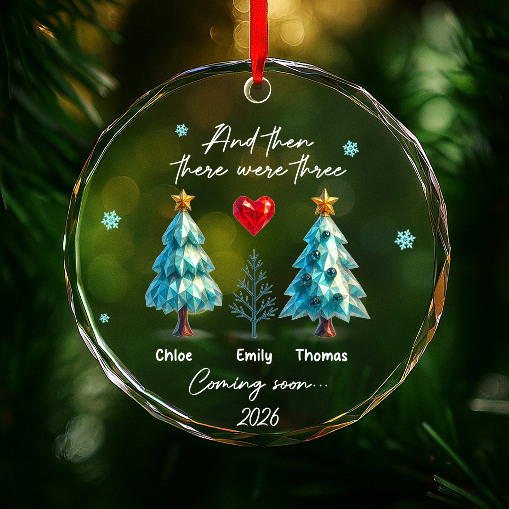 And Then There Were Three, Christmas Trees Heart Design