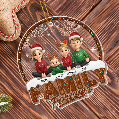 Family Forever With Christmas Outfits And Snowflakes
