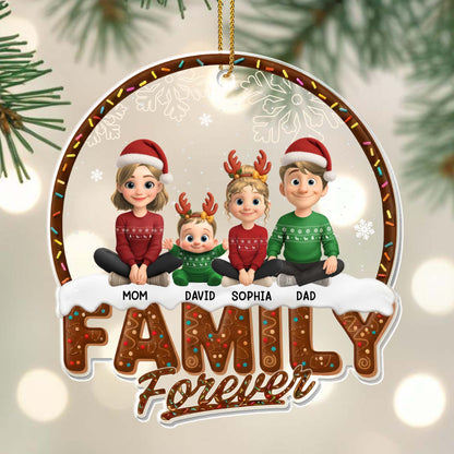 Family Forever With Christmas Outfits And Snowflakes