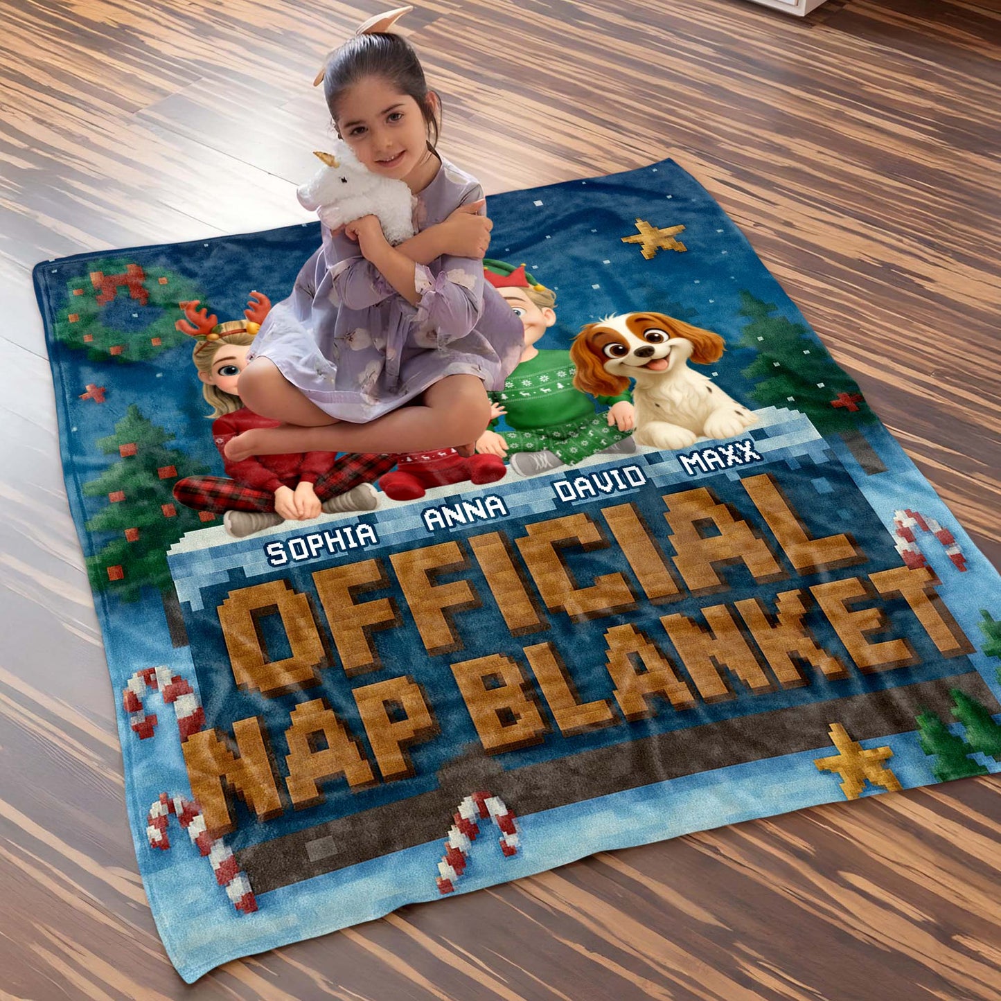 Official Nap Blanket With Cartoon Characters And Dog