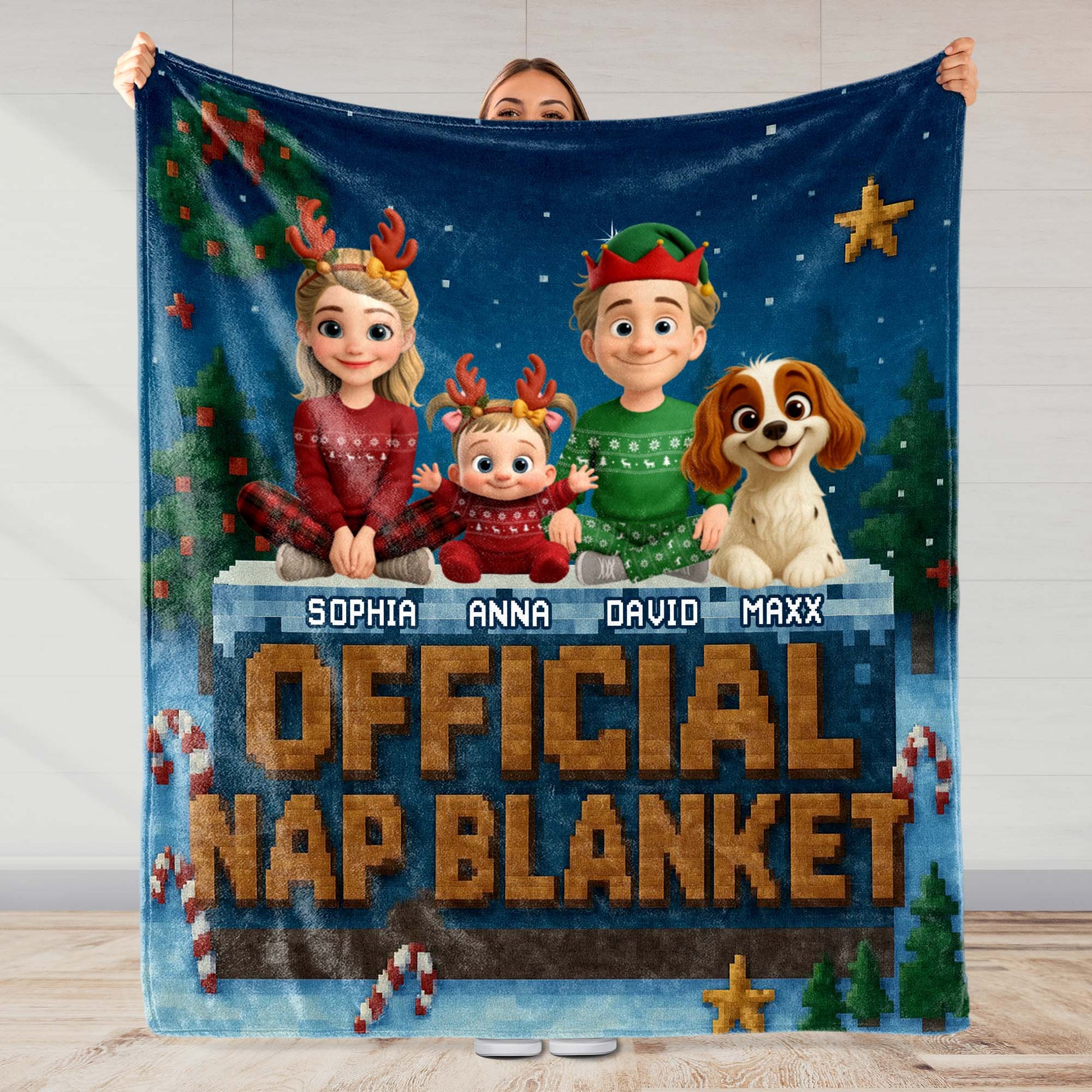 Official Nap Blanket With Cartoon Characters And Dog