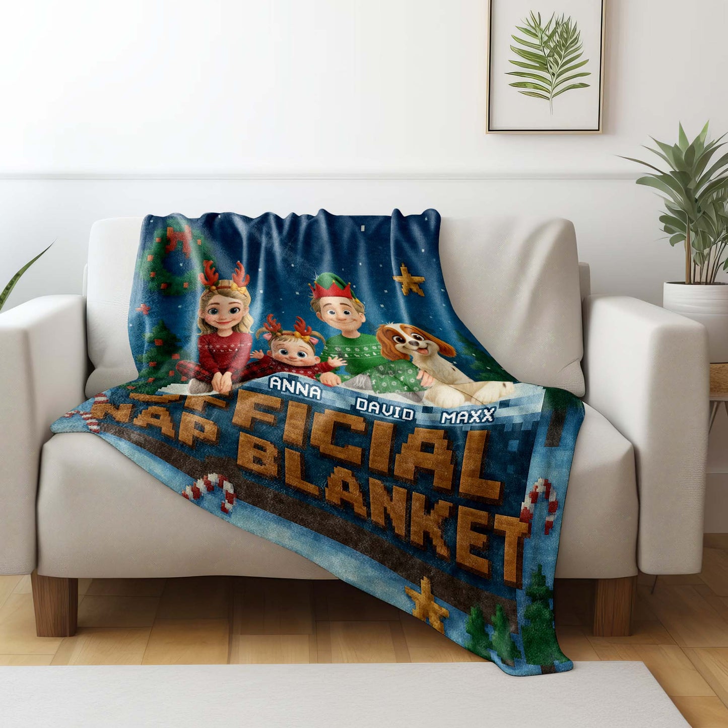 Official Nap Blanket With Cartoon Characters And Dog
