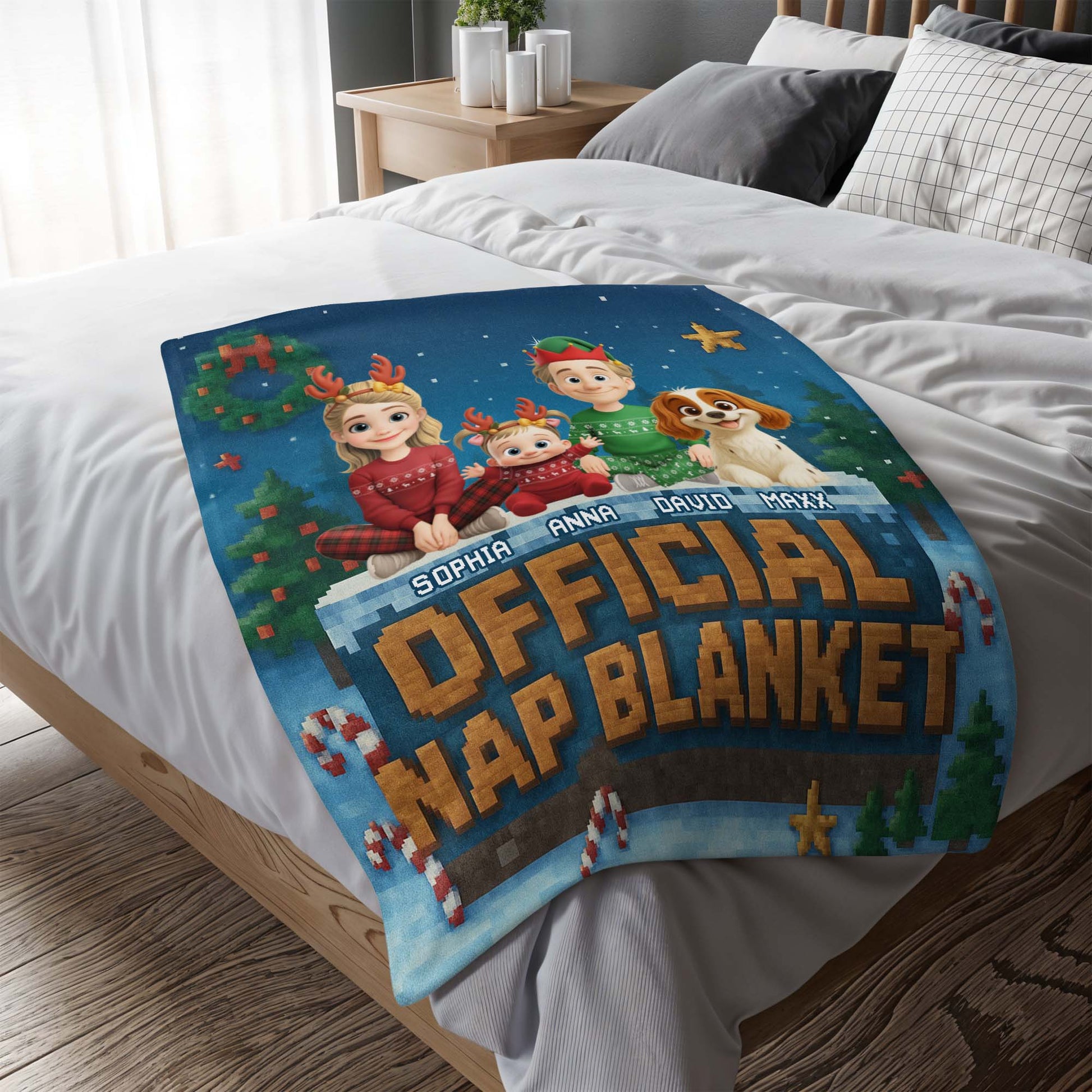 Official Nap Blanket With Cartoon Characters And Dog