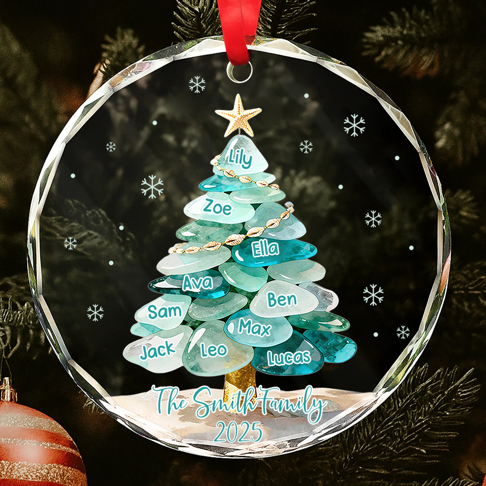 Customizable Family Names Christmas Tree Design