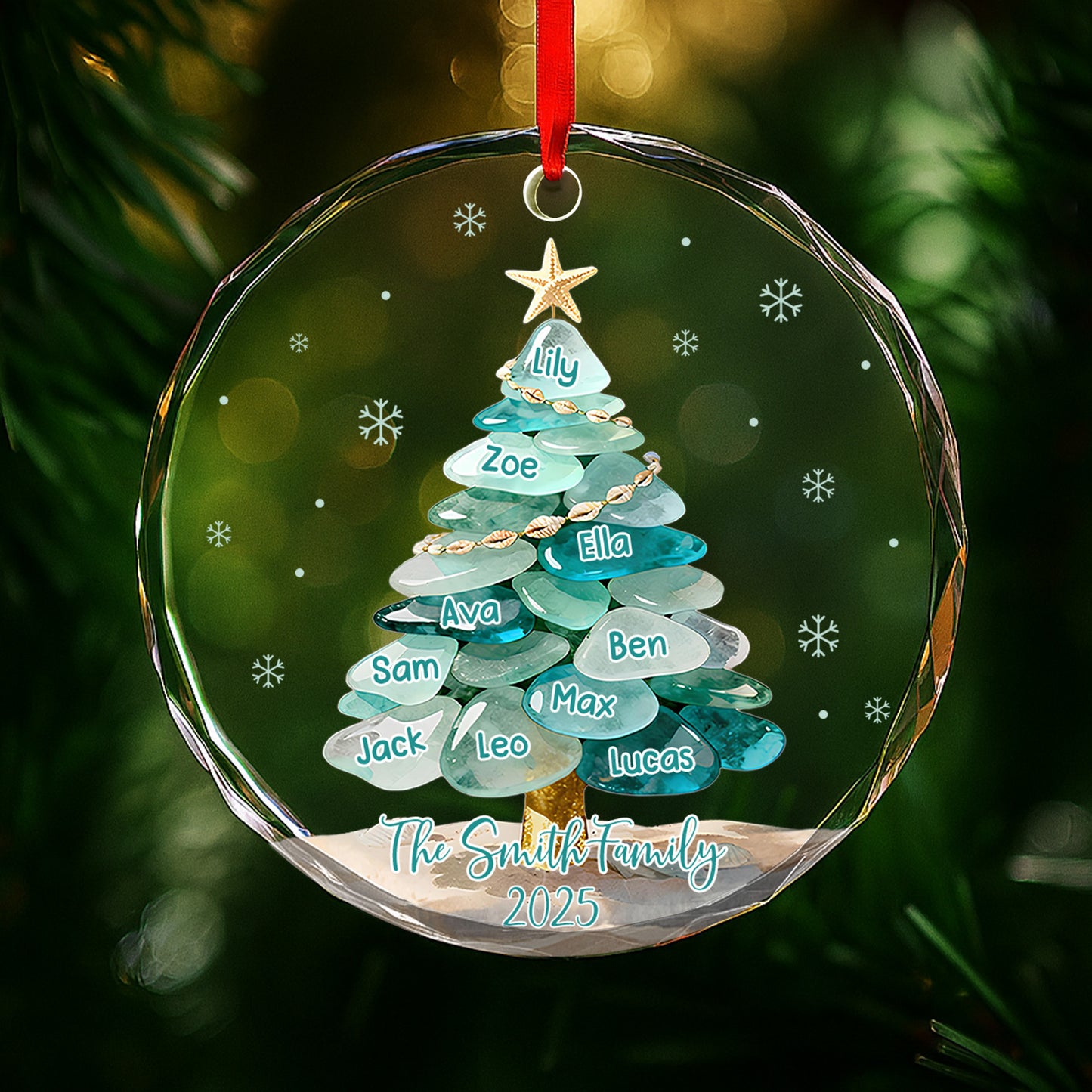 Customizable Family Names Christmas Tree Design