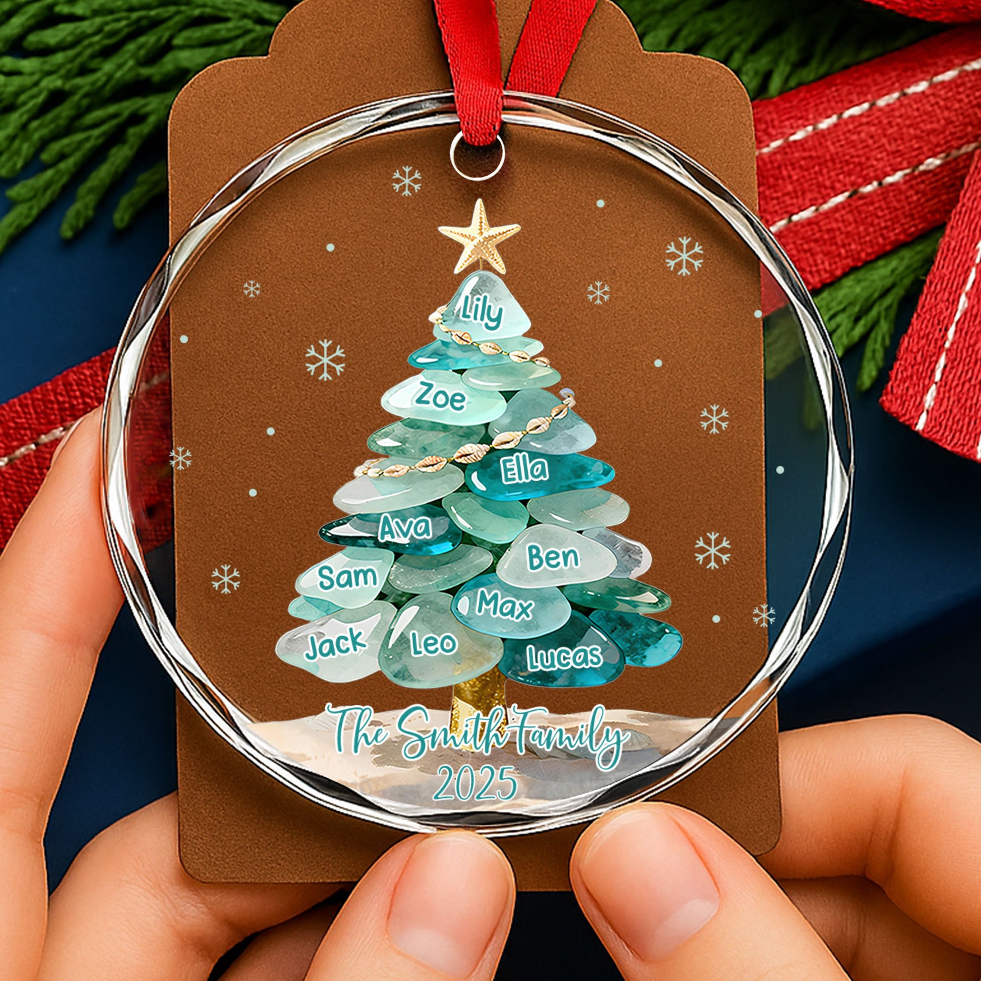 Customizable Family Names Christmas Tree Design