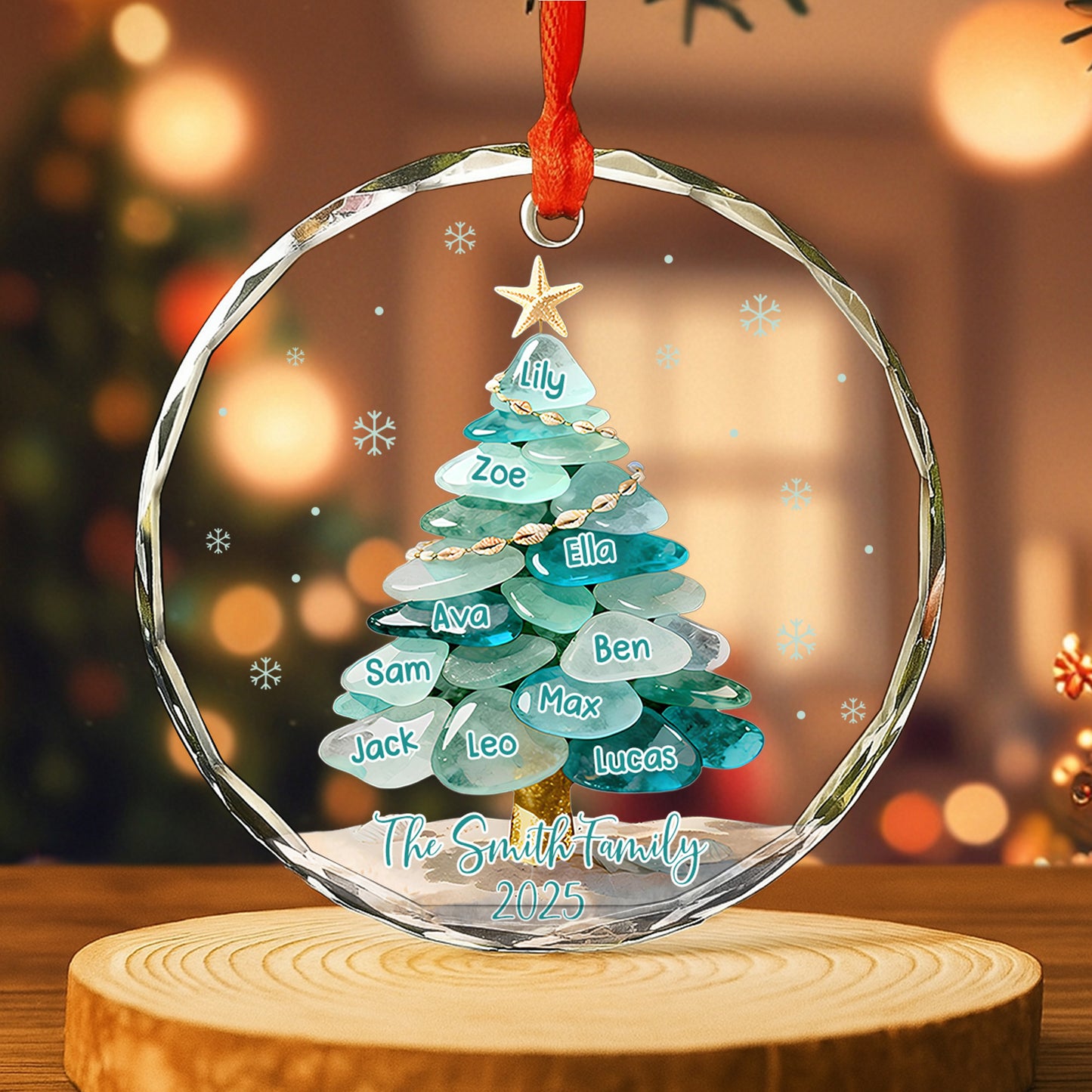 Customizable Family Names Christmas Tree Design