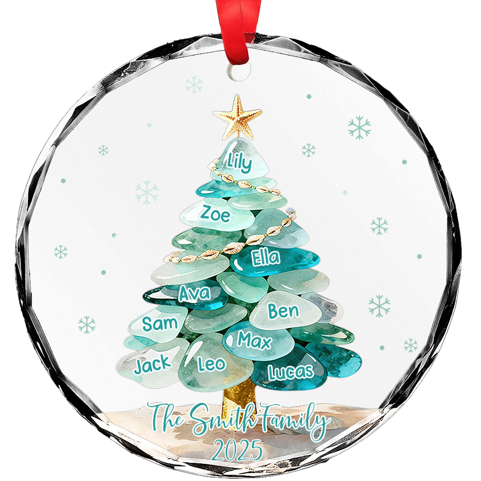 Customizable Family Names Christmas Tree Design