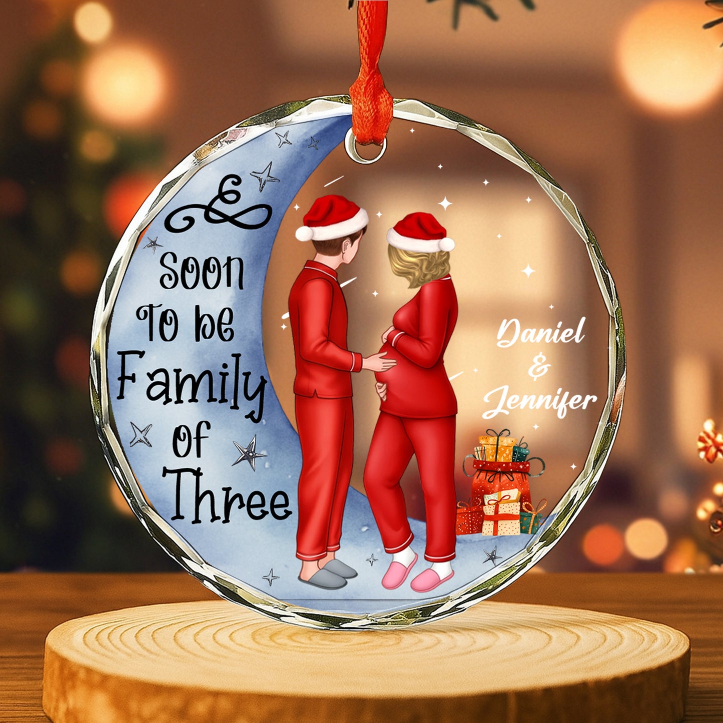 Soon To Be Family Of Three, Couple With Christmas Gifts