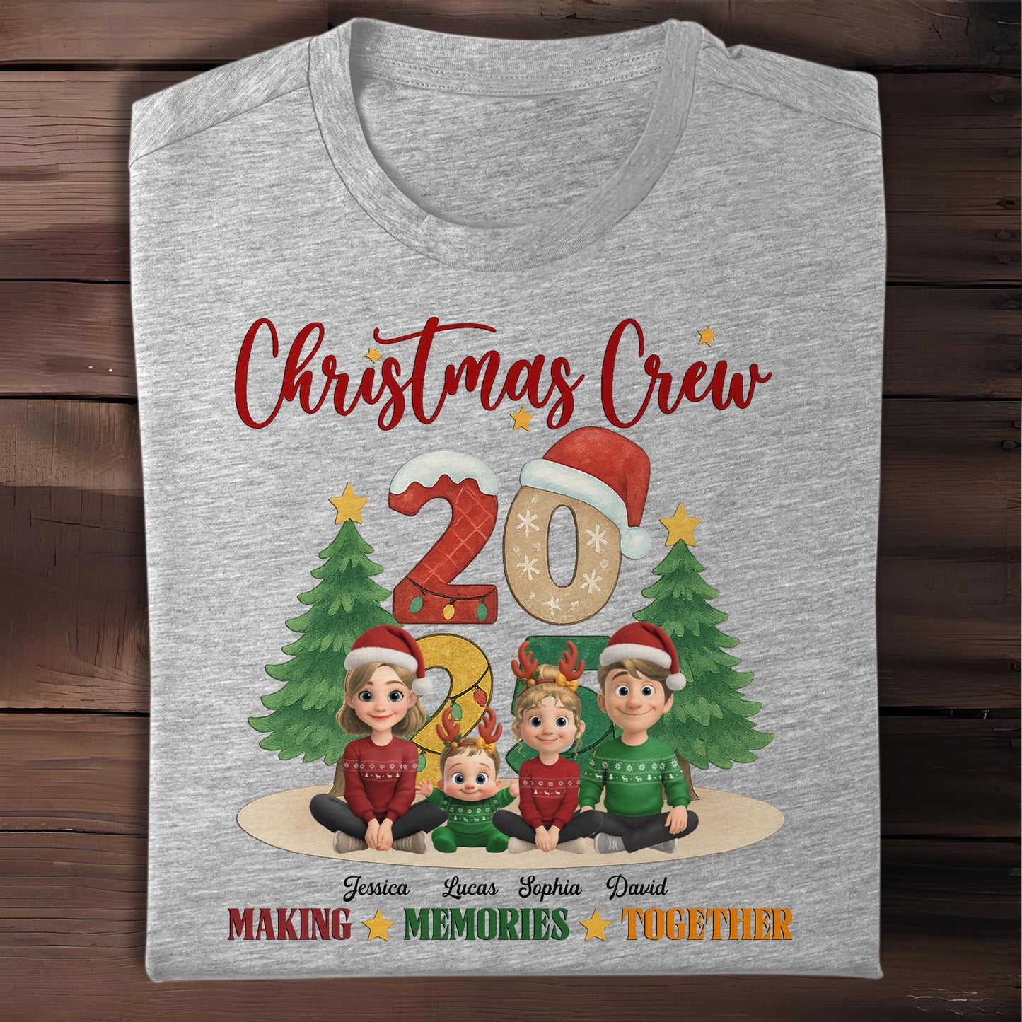 Christmas Crew Making Memories Together With Holiday Themes - Personalized Custom Unisex T-shirt, Hoodie - FAM645_WBAS