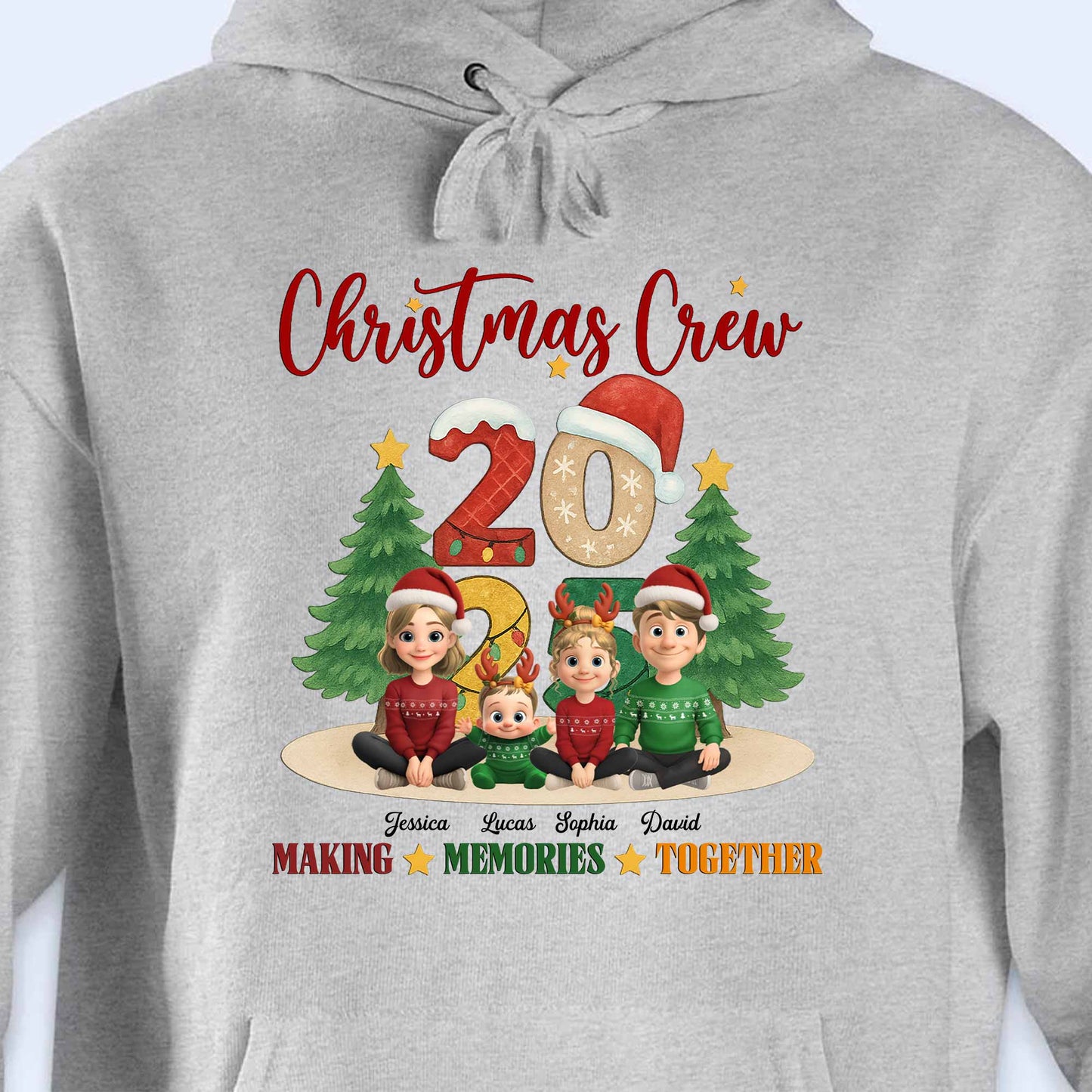 Christmas Crew Making Memories Together With Holiday Themes - Personalized Custom Unisex T-shirt, Hoodie - FAM645_WBAS