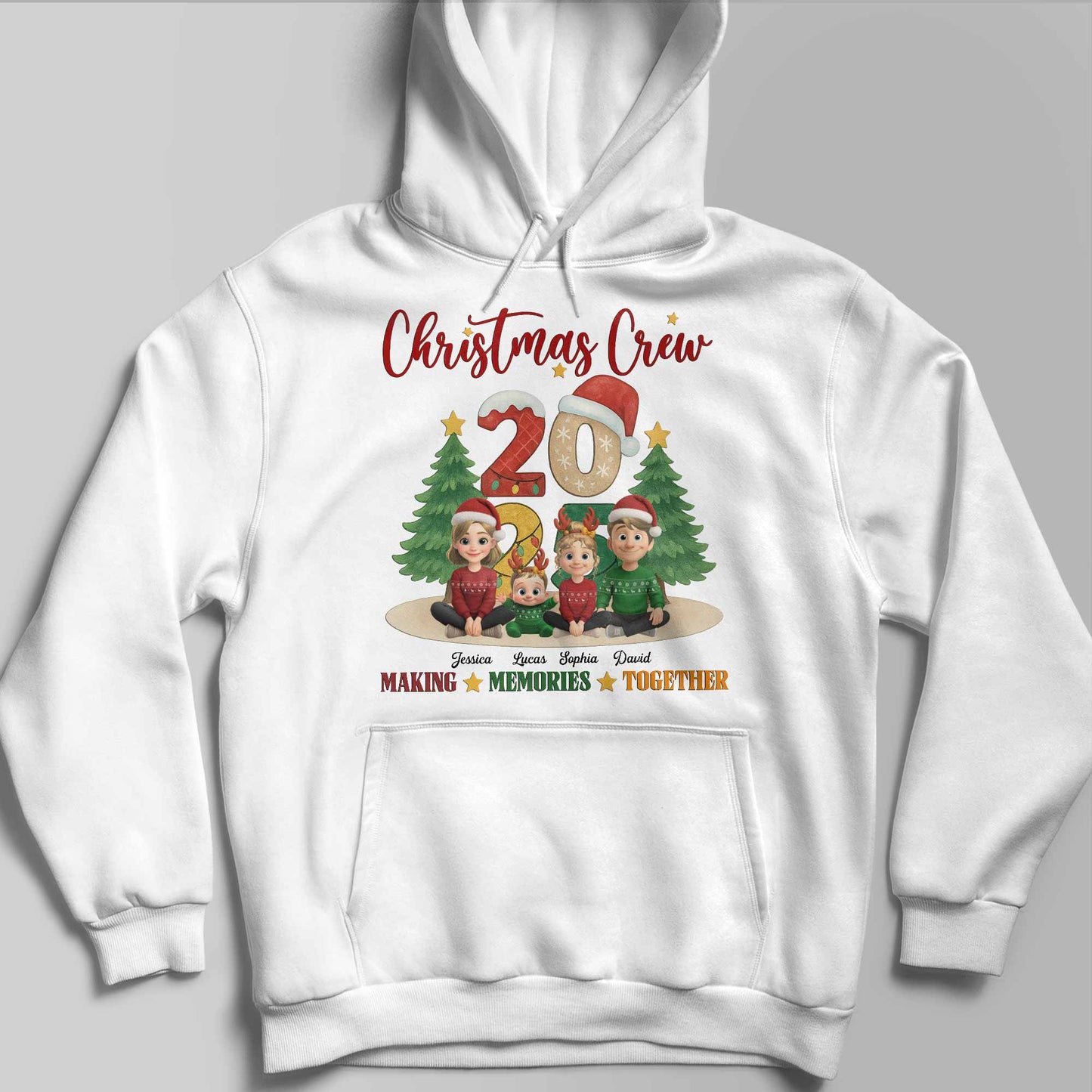 Christmas Crew Making Memories Together With Holiday Themes - Personalized Custom Unisex T-shirt, Hoodie - FAM645_WBAS