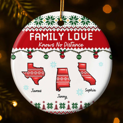 Family Love Knows No Distance Christmas States Design