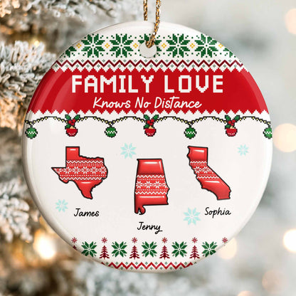 Family Love Knows No Distance Christmas States Design