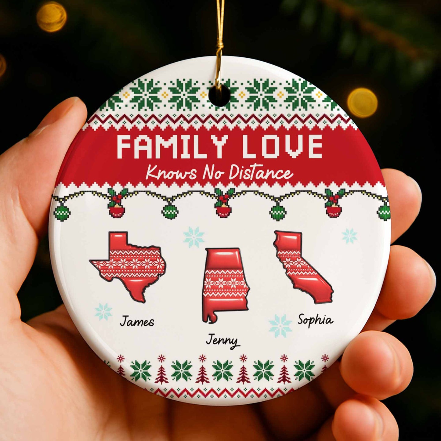 Family Love Knows No Distance Christmas States Design