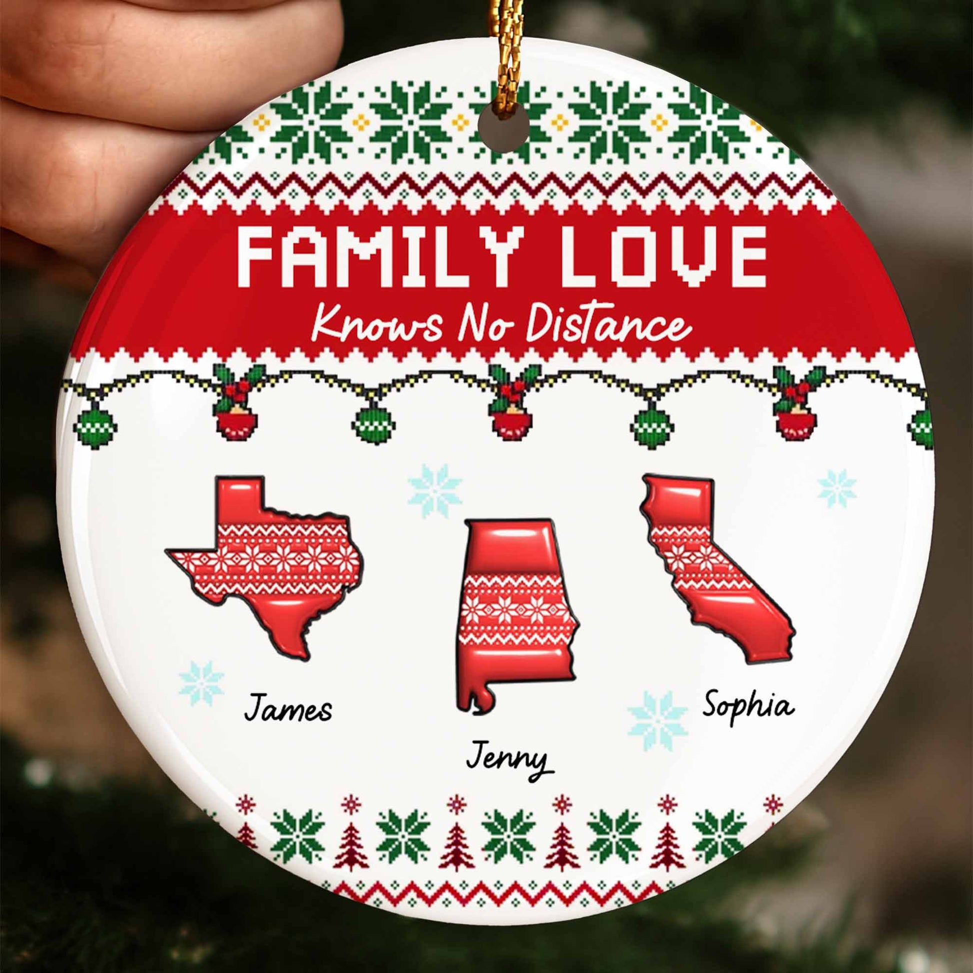 Family Love Knows No Distance Christmas States Design