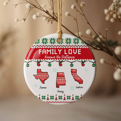 Family Love Knows No Distance Christmas States Design