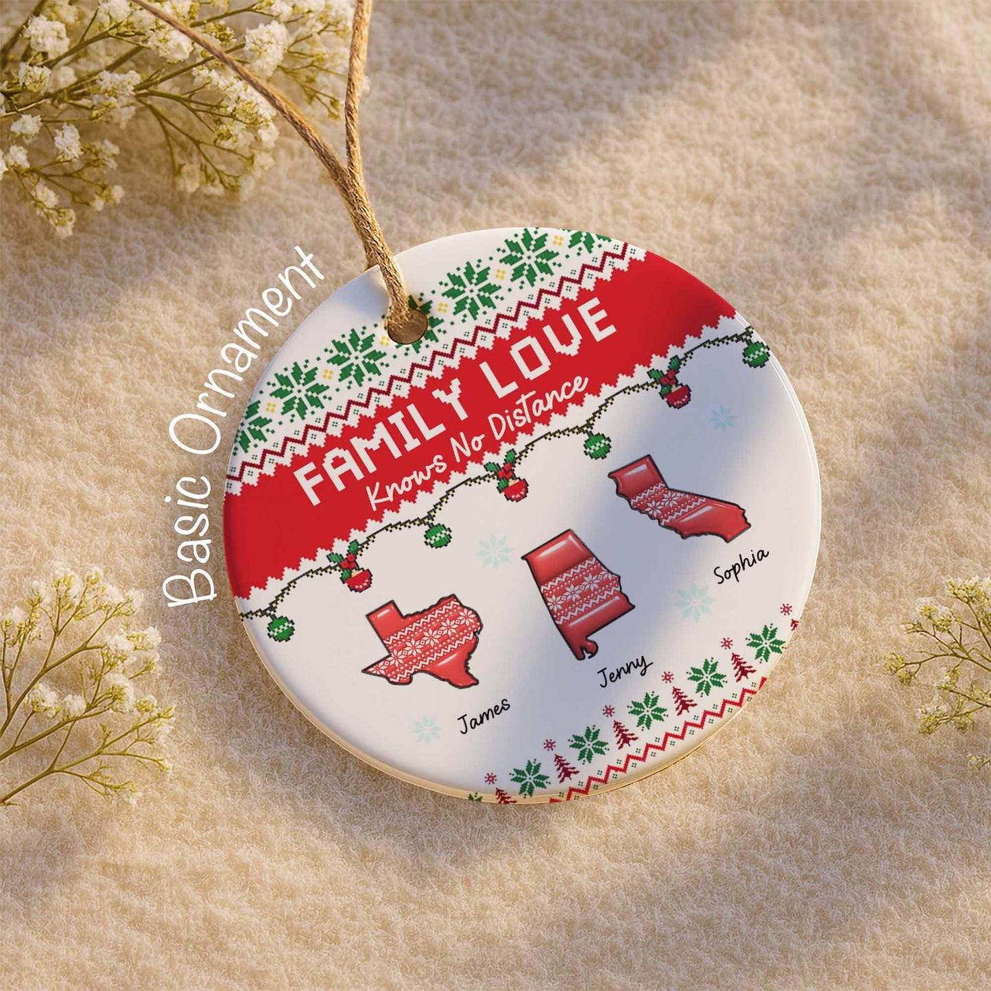 Family Love Knows No Distance Christmas States Design