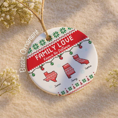 Family Love Knows No Distance Christmas States Design