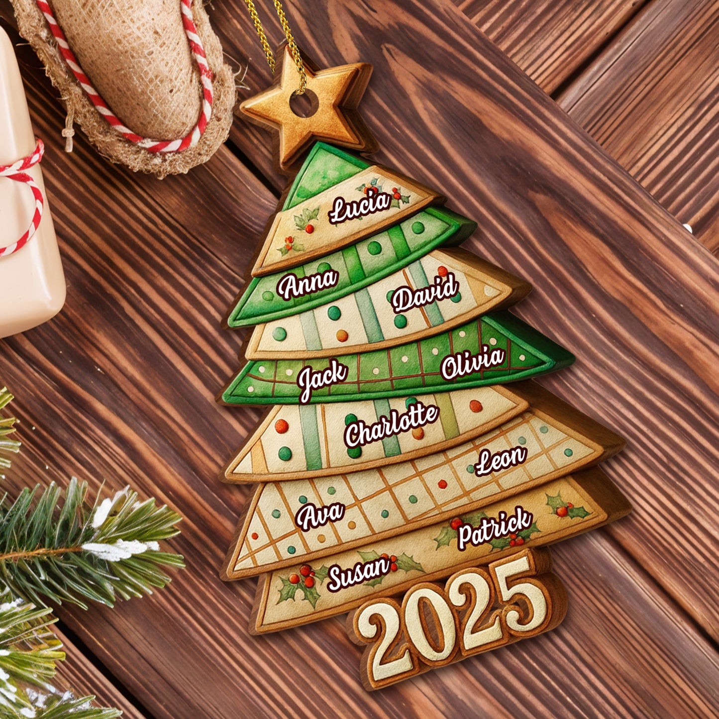 Personalized Family Christmas Tree Ornament With Names