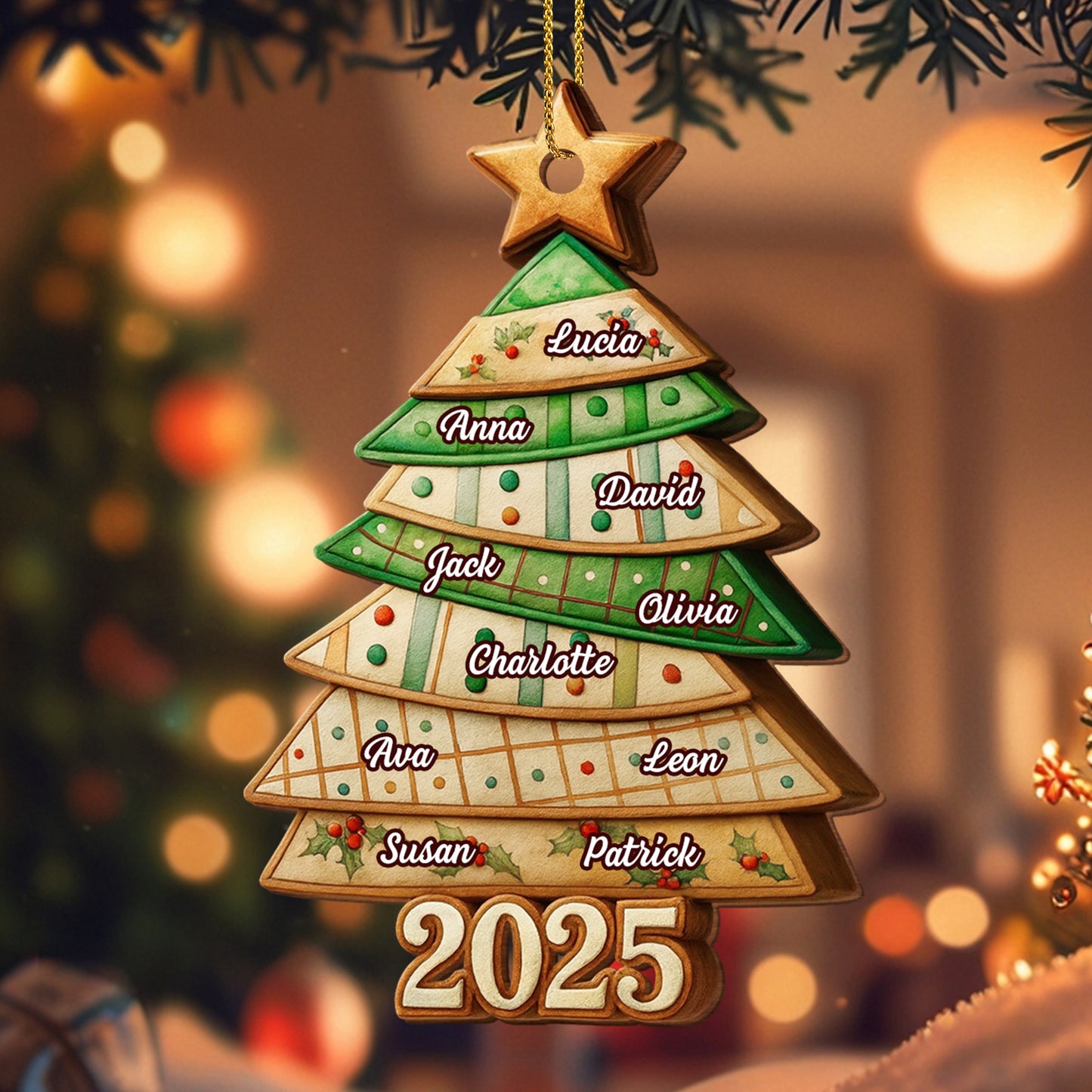 Personalized Family Christmas Tree Ornament With Names