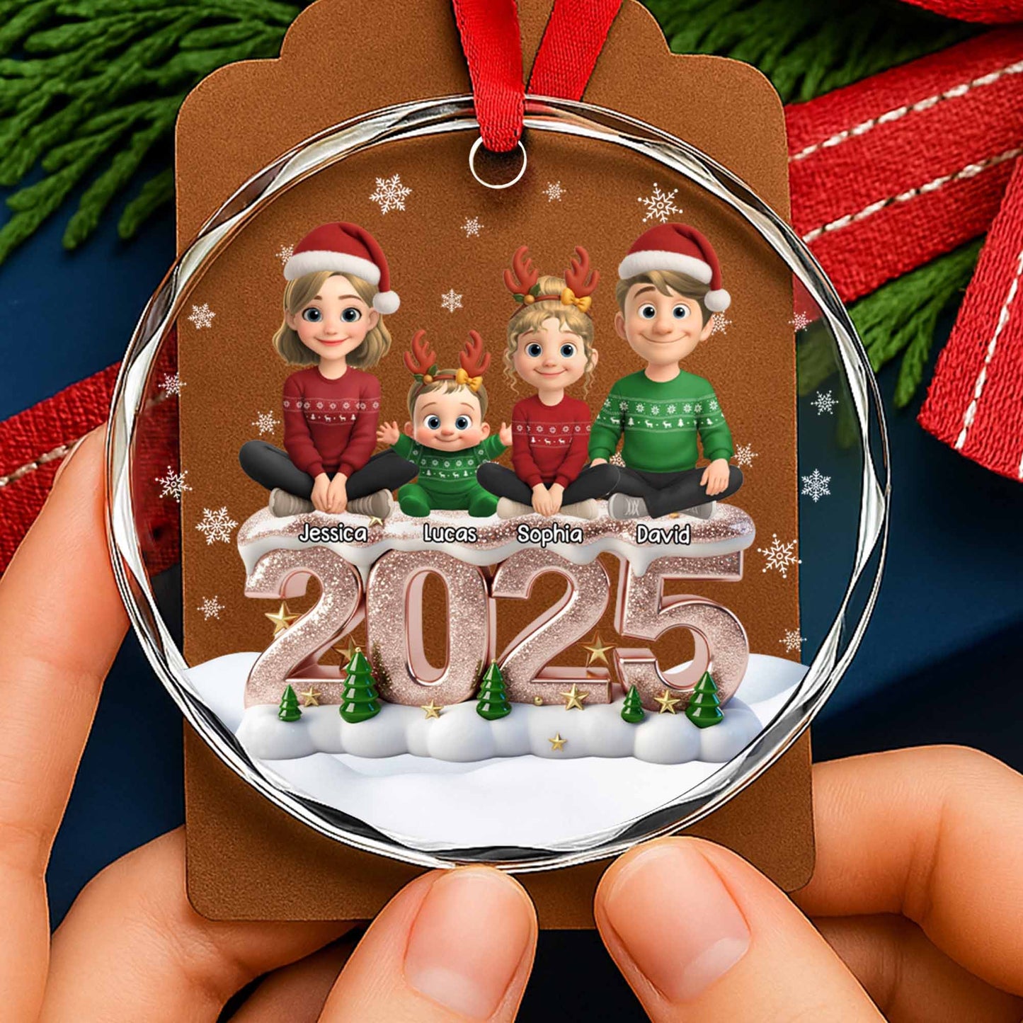 Celebrate Family Love With Festive Characters Ornament