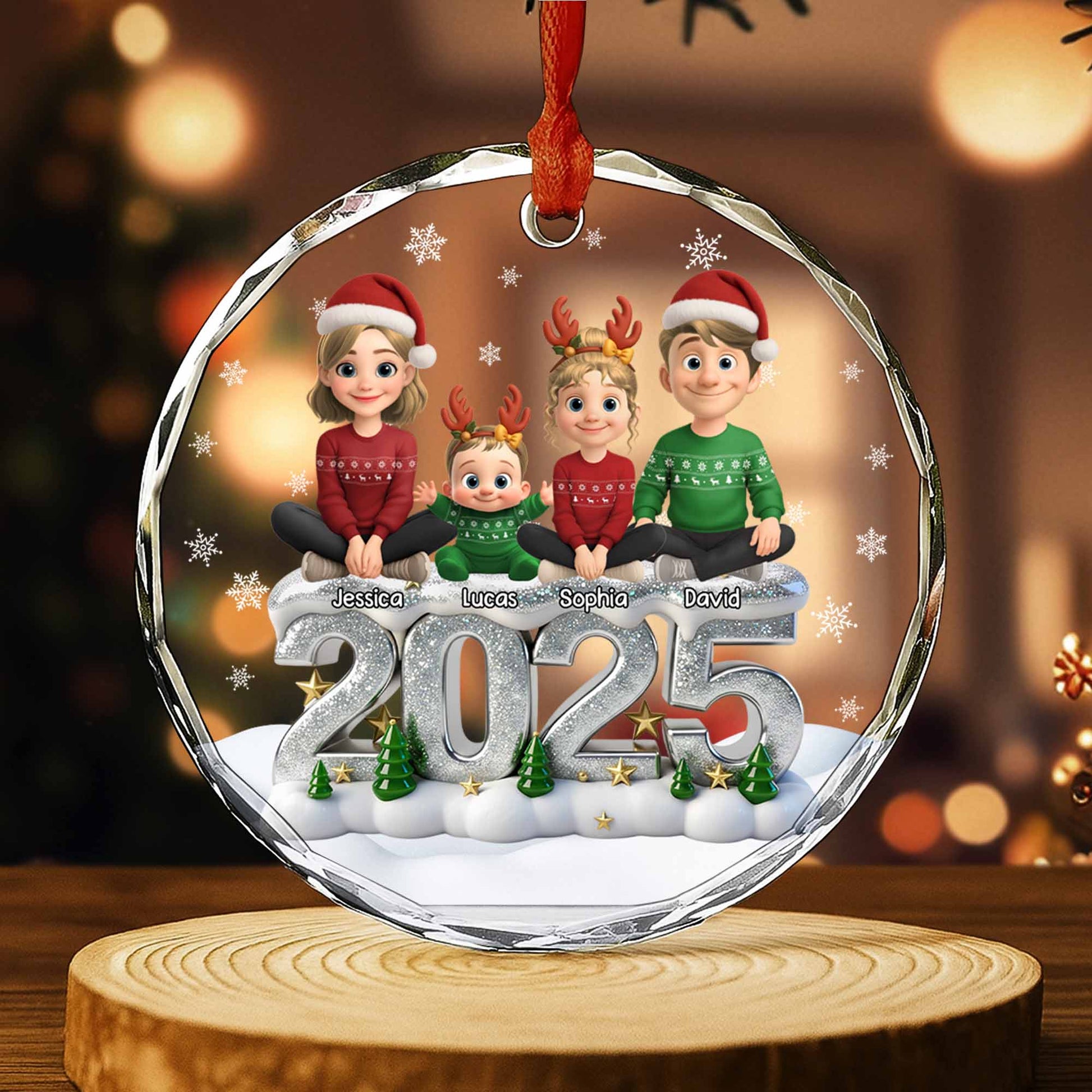 Celebrate Family Love With Festive Characters Ornament