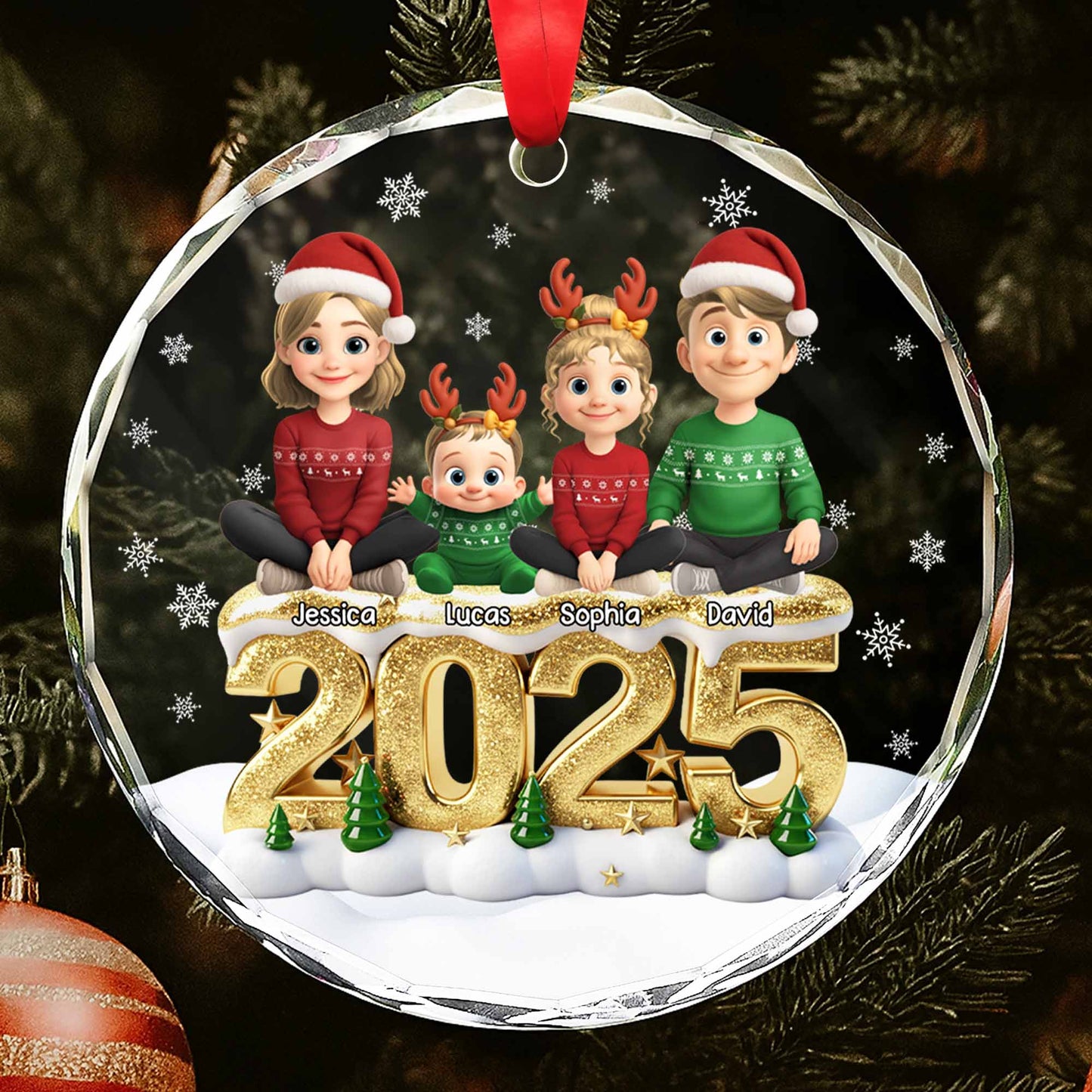 Celebrate Family Love With Festive Characters Ornament