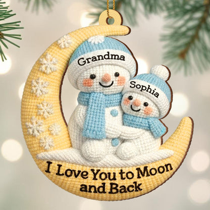 I Love You To Moon And Back Snowmen On Moon Ornament