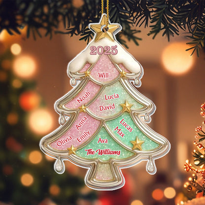 Customized Family Christmas Tree Ornament With Stars