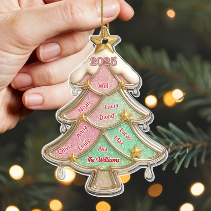 Customized Family Christmas Tree Ornament With Stars