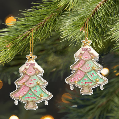 Customized Family Christmas Tree Ornament With Stars