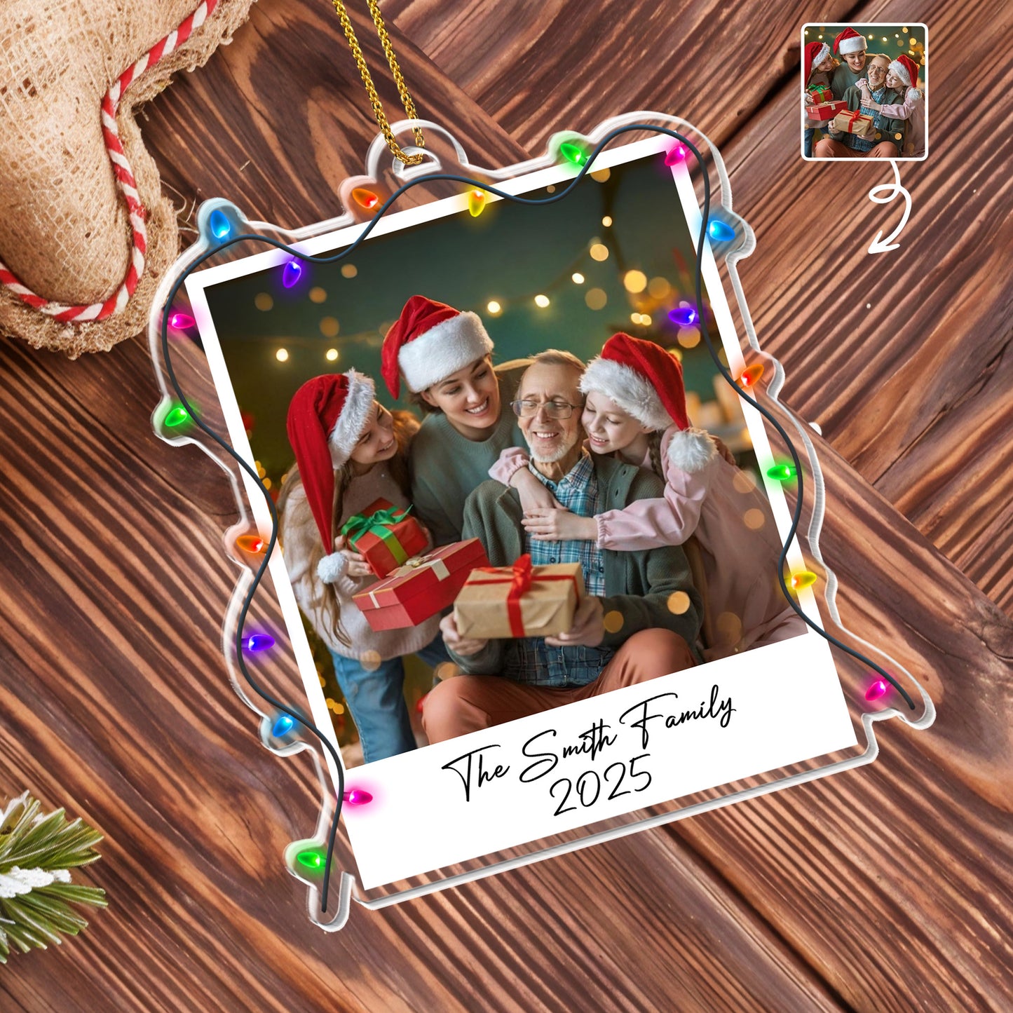 A Heartwarming Family Christmas Moment - Personalized Custom Acrylic Ornament, Christmas Gift - FAM663_ACO