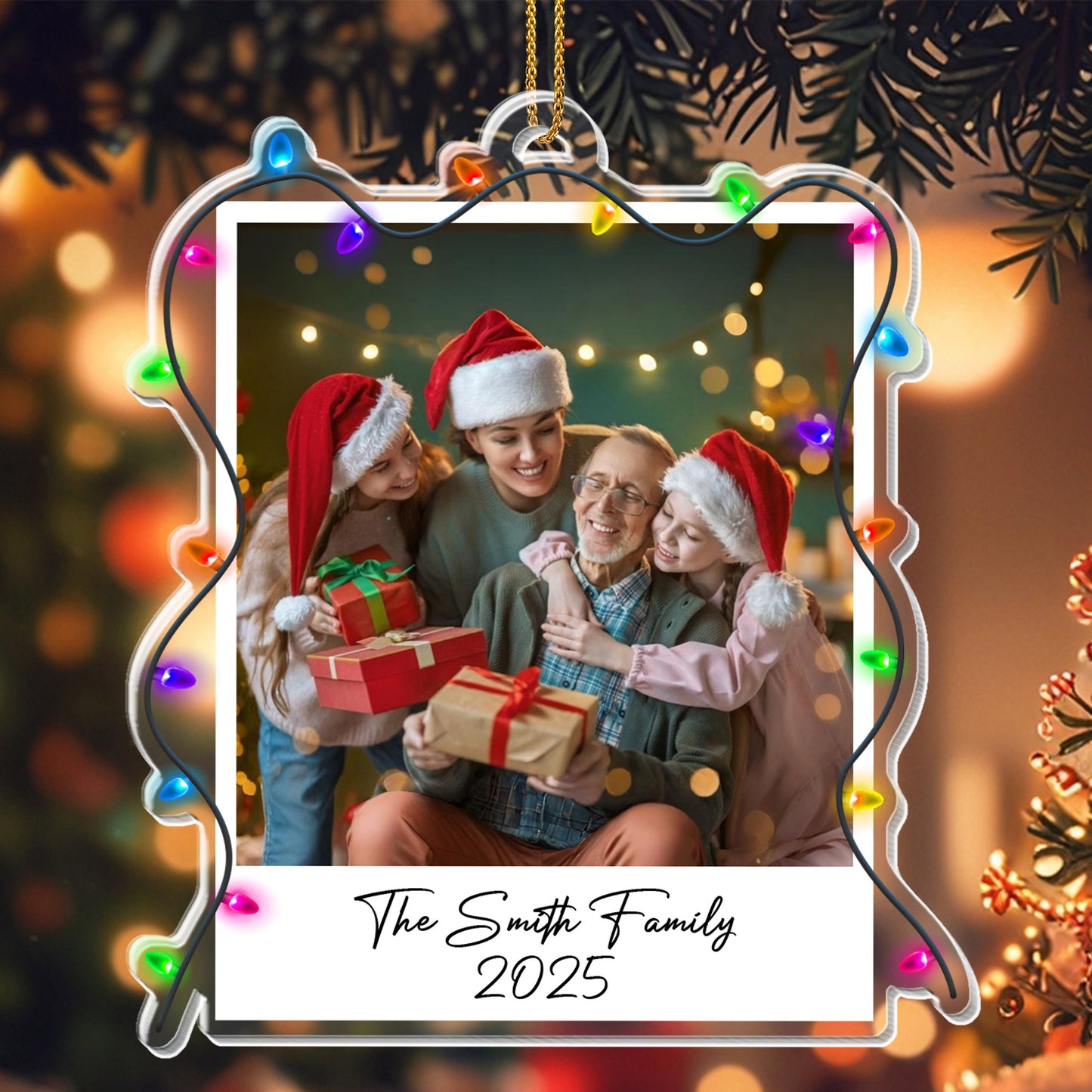 A Heartwarming Family Christmas Moment - Personalized Custom Acrylic Ornament, Christmas Gift - FAM663_ACO