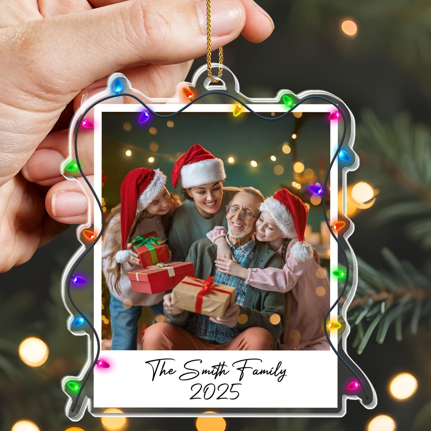 A Heartwarming Family Christmas Moment - Personalized Custom Acrylic Ornament, Christmas Gift - FAM663_ACO