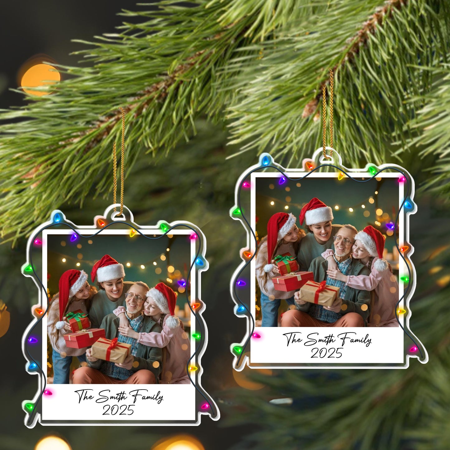 A Heartwarming Family Christmas Moment - Personalized Custom Acrylic Ornament, Christmas Gift - FAM663_ACO