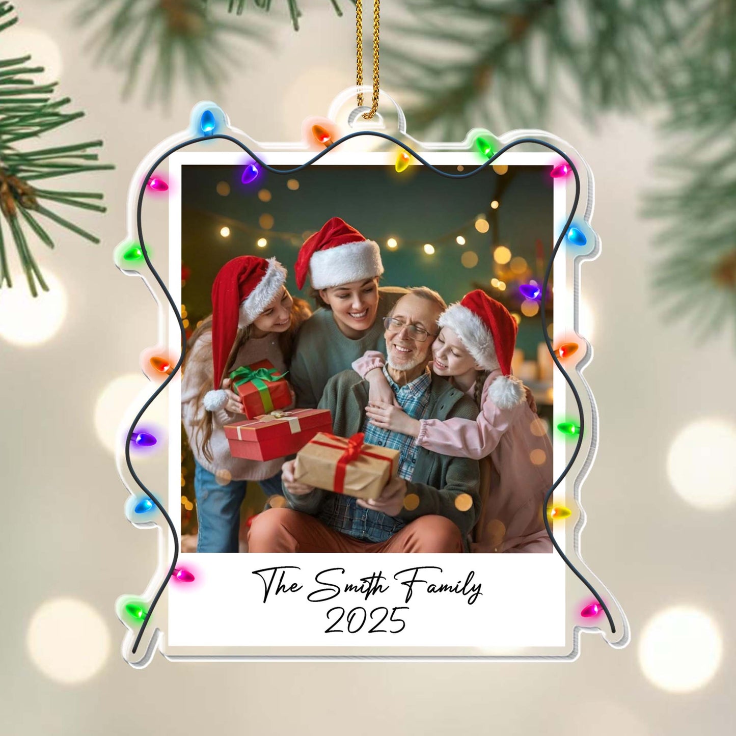 A Heartwarming Family Christmas Moment - Personalized Custom Acrylic Ornament, Christmas Gift - FAM663_ACO