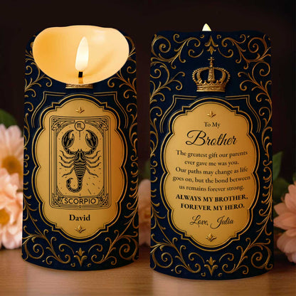To My Brother, The Greatest Gift, Zodiac Sign And Crown Design