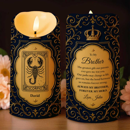 To My Brother, The Greatest Gift, Zodiac Sign And Crown Design