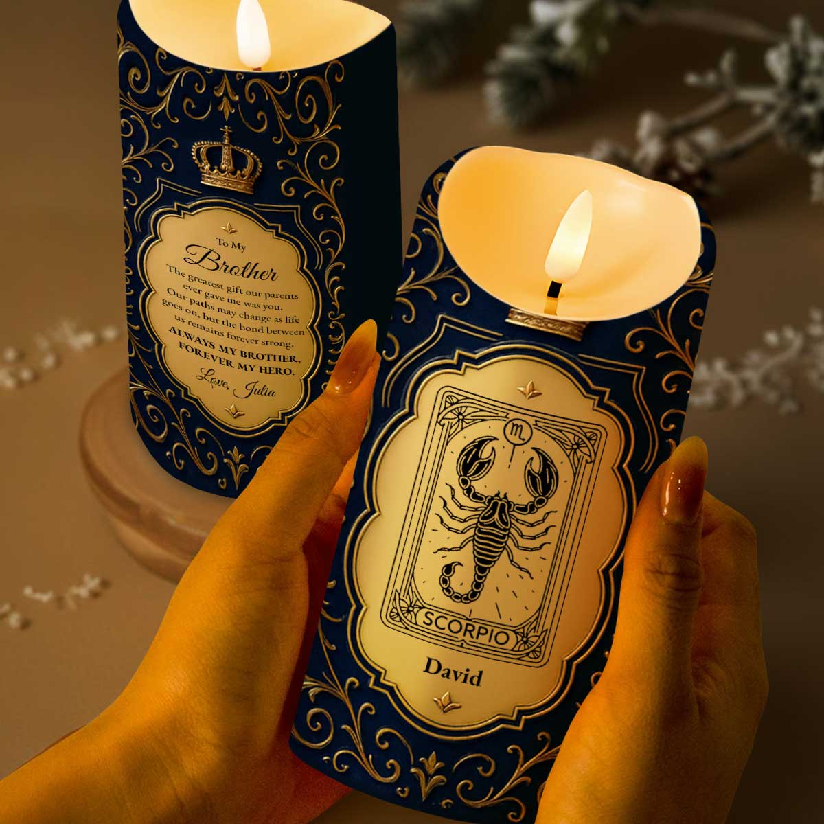 To My Brother, The Greatest Gift, Zodiac Sign And Crown Design