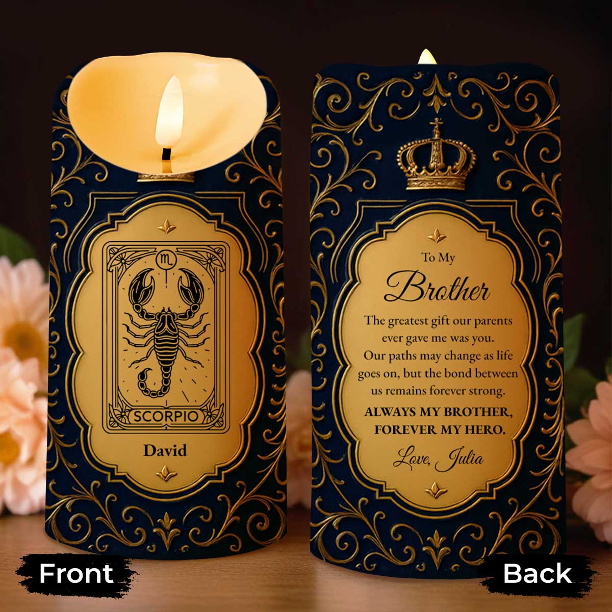 To My Brother, The Greatest Gift, Zodiac Sign And Crown Design